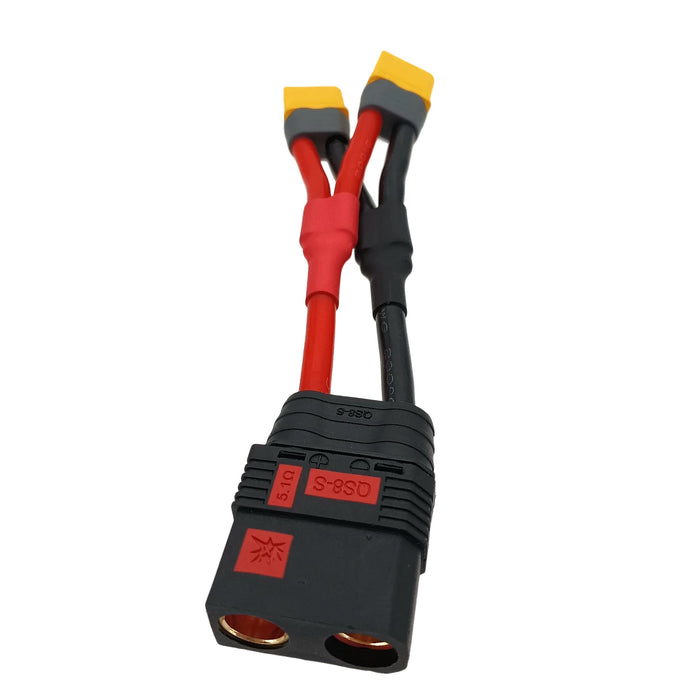 Parallel Harness:QS8 Anti-Spark 1 Female to 2 Male AMASS XT60H 12# 5+5CM Y Wire cable QS8 charger cable QIUSHANG