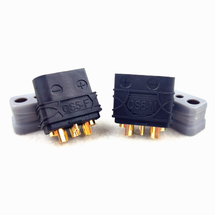 QS5-3P 5mm Bullet Connectors+3p signal Gold plated Plugs for RC Car ESC Battery solder connector Drone Lipo battery FPV Ebike power system