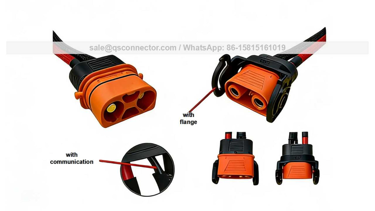 QS13 Connector lock panel mounting type safe Black Antispark Connector super heavy duty current connector Male And Female