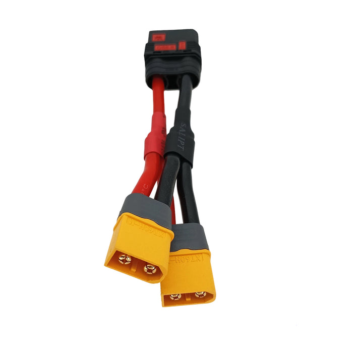 Parallel Harness:QS8 Anti-Spark 1 Female to 2 Male AMASS XT60H 12# 5+5CM Y Wire cable QS8 charger cable QIUSHANG