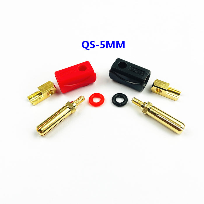 QS5 5mm Bullet Low Profile Connectors Gold plated Plugs for RC Car ESC Battery DIY solder set