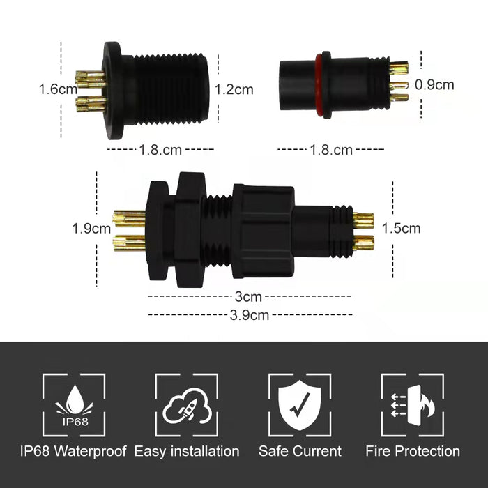 M12 IP68 Waterproof Connector Suitable Underwater robot connector with extension cable