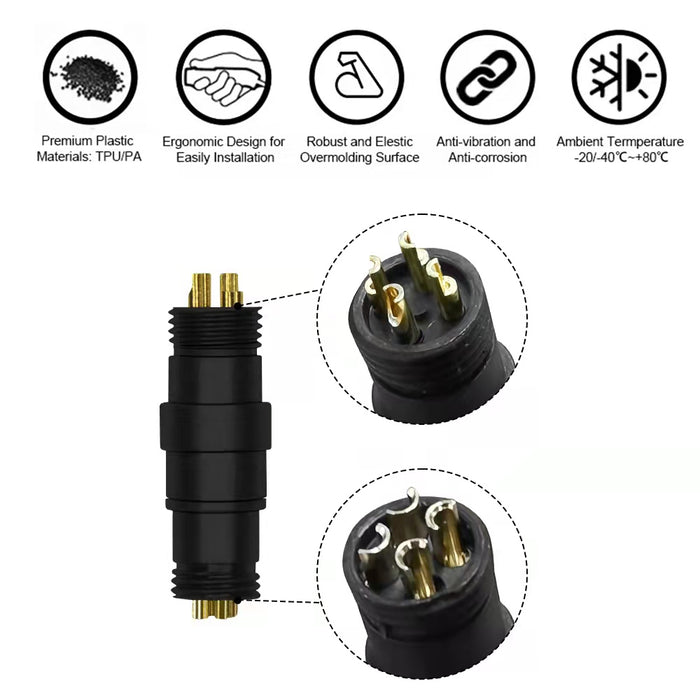 M8 M12 M13 M16 M20 IP68 Waterproof Connector Suitable Underwater robot connector with extension cable