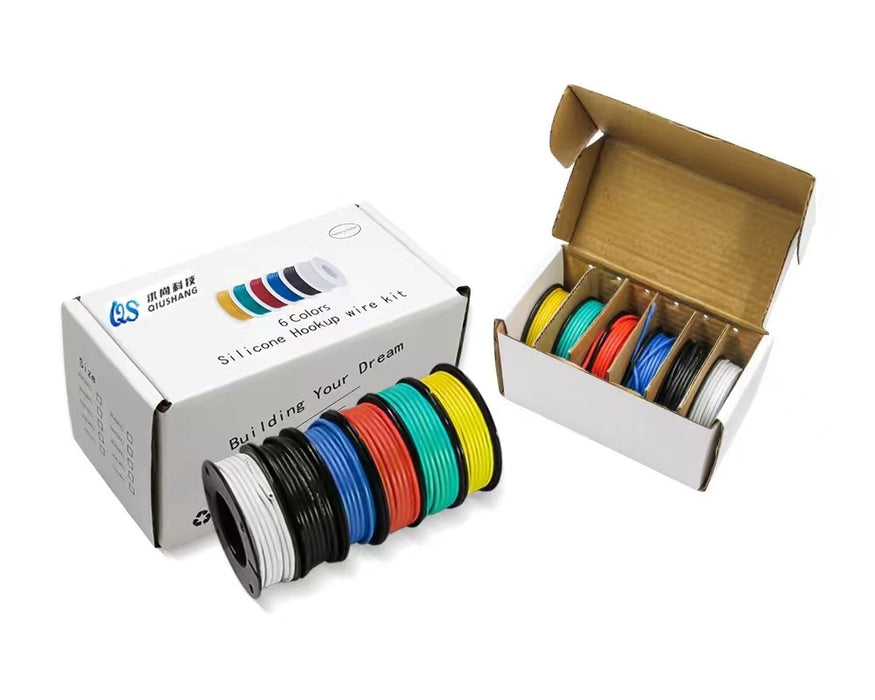Silicone Electrical Wire Cable 6 Colors Electronics kit Stranded
