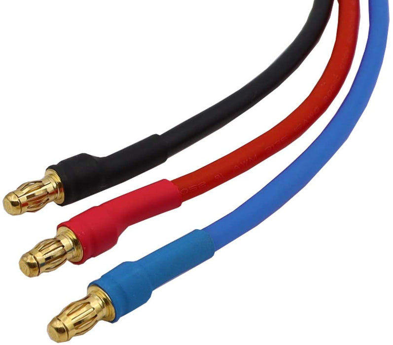 3PCS 3.5mm Banana Gold Bullet Connector Extension Cable for RC Brushless Motor ESC Extension Cable Wire RC Car Boat Parts (16AWG 30CM)