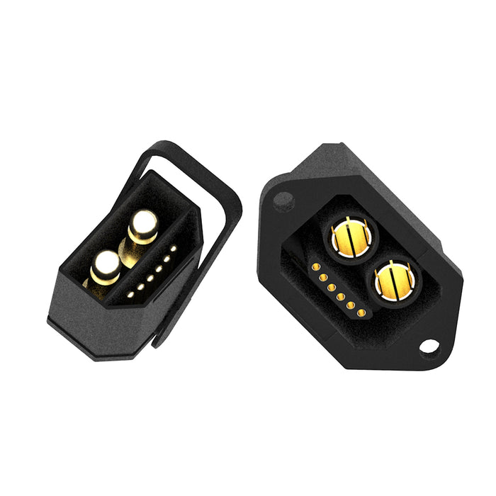QS2+6 6.0mm golden anti-spark 100A high current connector with 6P signal pins