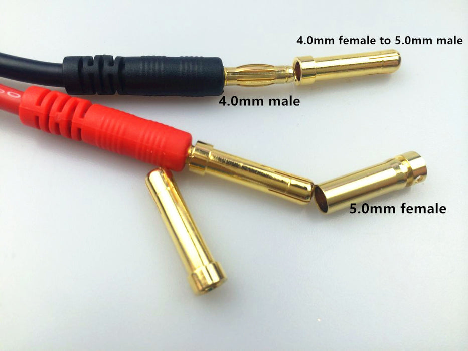 9imod Metal Heatsink Bullet Battery Connectors – 4mm & 5mm With Grips, For RC Cars