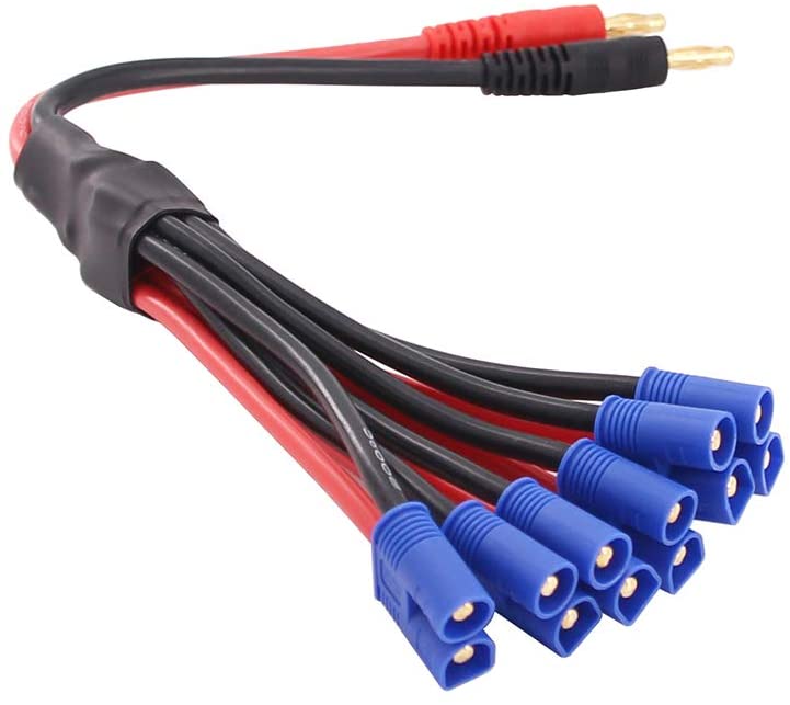 1pc 6X EC3 Connector to 4mm Banana Plug Parallel Adapter Battery Charging Cable