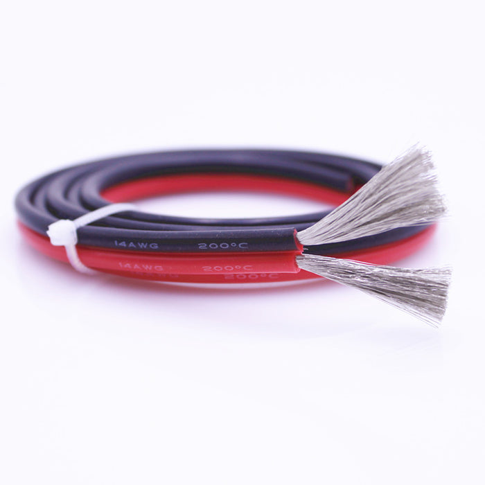 14AWG Red and black parallel ultra-soft silicone wire